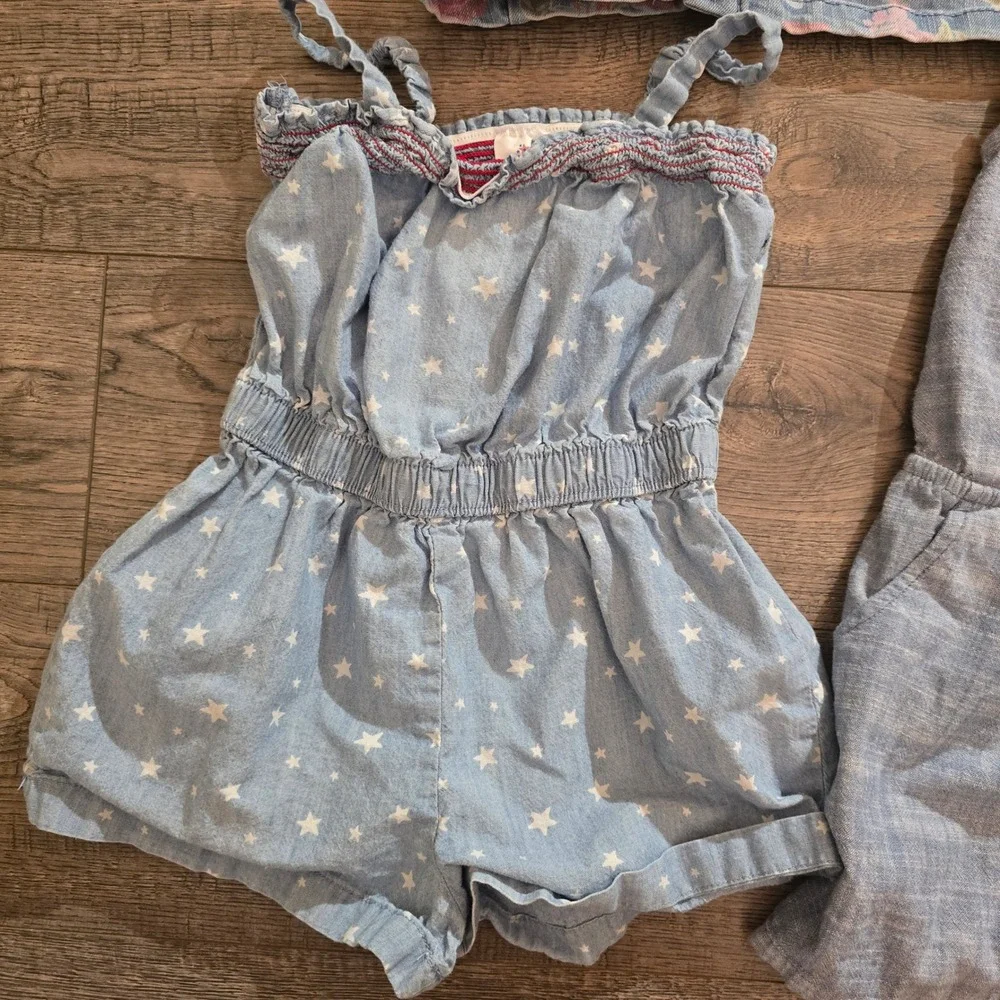 Girls Summer‎ Lot 3pc Wonder Nation Floral Dress Cat & Jack Romper Stars 4T 5T